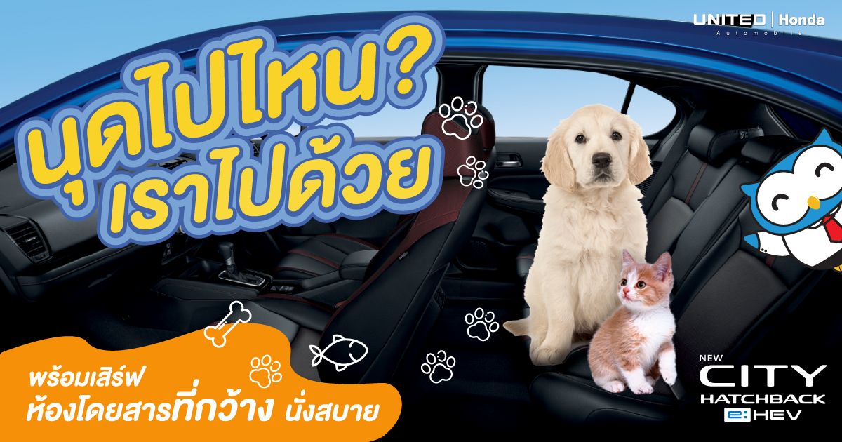 นุดไปไหน? เราไปด้วย พร้อมเสิร์ฟห้องโดยสารที่กว้าง นั่งสบาย ด้วยรถยนต์ Honda City Hatchback e:HEV